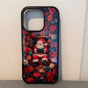 Festive Santa iPhone 16 Pro Case - Black and Red
